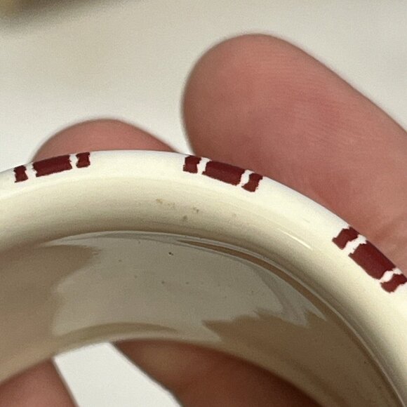 Vintage 2004 Square Nest Ceramic Napkin Rings Holders Christmas Tree Set Of Four - Picture 14 of 16